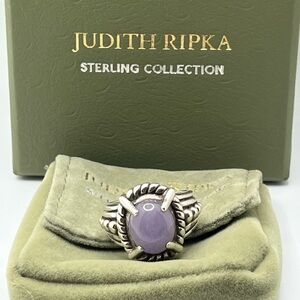 Judith Ripka Sterling Silver Lavender Purple Jade Ring